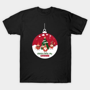 Chillin With My Gnomie Christmas Matching Family Pajama 2021 T-Shirt